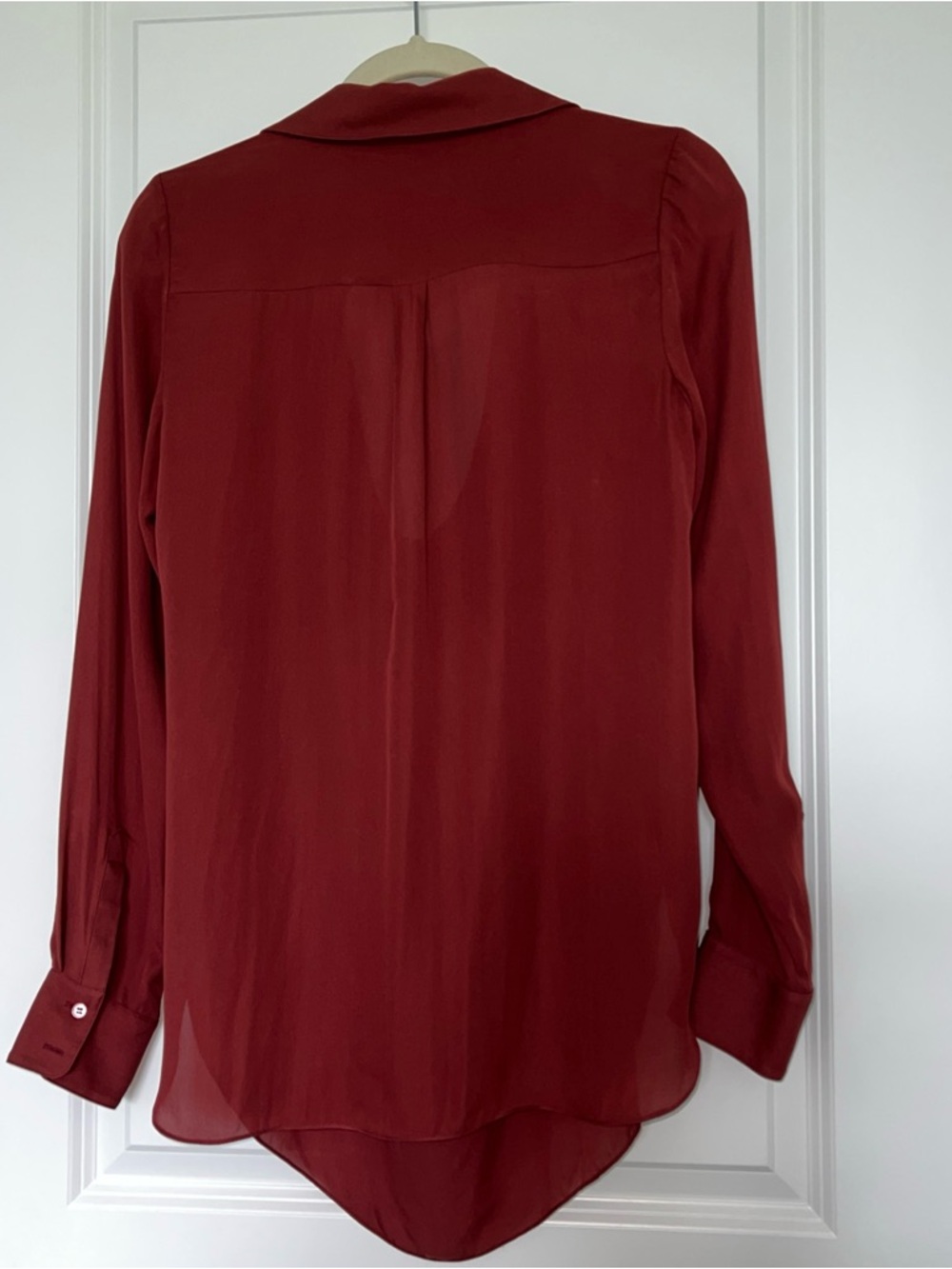 Haute Hippie silk Women's Rust Red Draped Blouse M - Picture 6 of 11